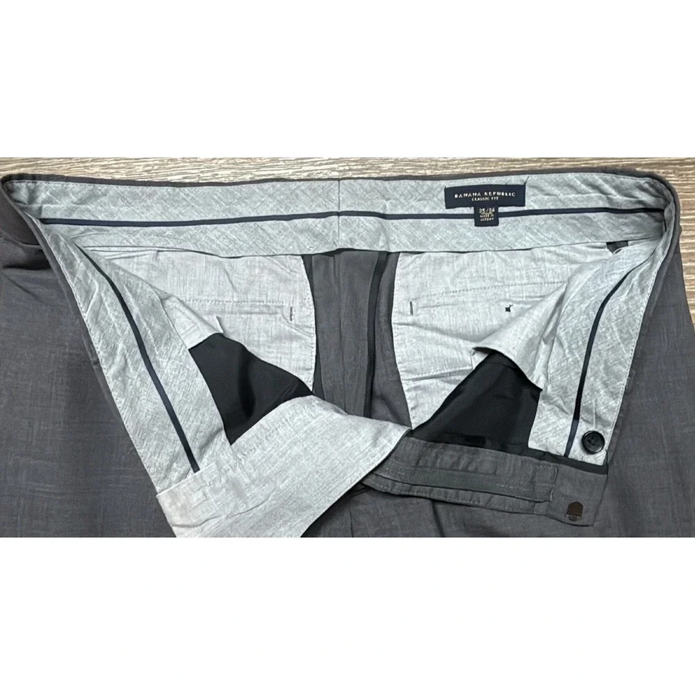 Banana Republic Classic‎ Fit Men's 100% Wool Pants Size 37x34 Tagged 34/34